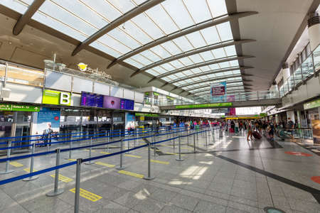Dortmund, Germany - August 10, 2020: Terminal building of Dortmund Airport in Germany.のeditorial素材