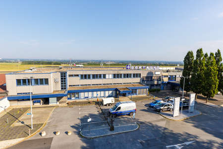 Dortmund, Germany - August 10, 2020: General Aviation Terminal building of Dortmund Airport in Germany.のeditorial素材