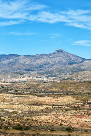 Sierra del Cid landscape scenery near Alicante Alacant mountains portrait format in Spain natureの写真素材