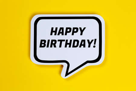 Happy Birthday speech bubble communication concept talking saying talk sayの写真素材