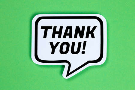 Thank you speech bubble communication concept talking saying talk sayの写真素材