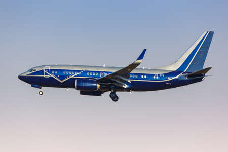 Milan, Italy - March 22, 2022: Charter Jets Boeing 737-700 BBJ airplane at Milan Linate airport (LIN) in Italy.のeditorial素材