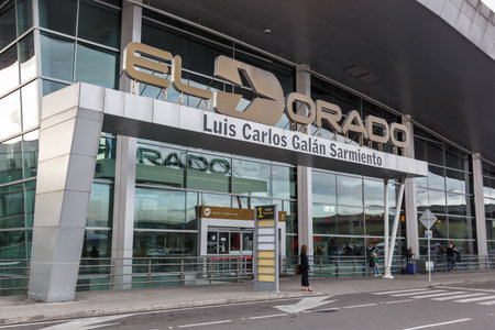 Bogota, Colombia - April 20, 2022: Terminal of Bogota airport (BOG) in Colombia.のeditorial素材