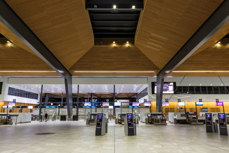 Bergen, Norway - August 17, 2022: Terminal of Bergen Flesland airport (BGO) in Norway.のeditorial素材