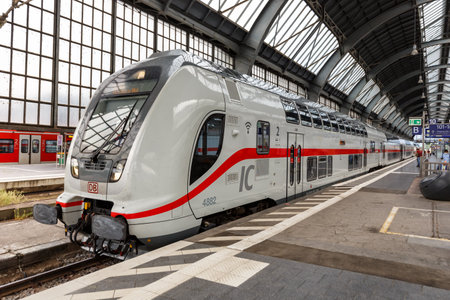Karlsruhe, Germany - June 30, 2022: InterCity IC train type Twindexx Vario by Bombardier of DB...
