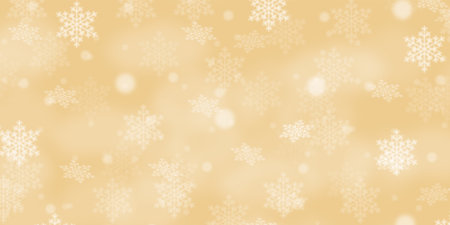 Christmas background pattern card wallpaper golden with copyspace copy space and winter panorama decorationの写真素材