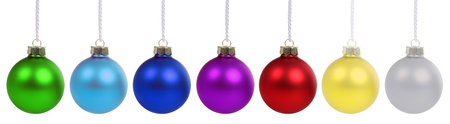 Christmas balls decoration isolated on a white backgroundの写真素材
