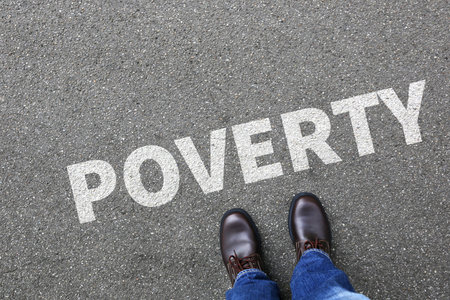 Poverty poverty symbolic photo poor money finance and economic crisis business concept economy with businessmanの写真素材