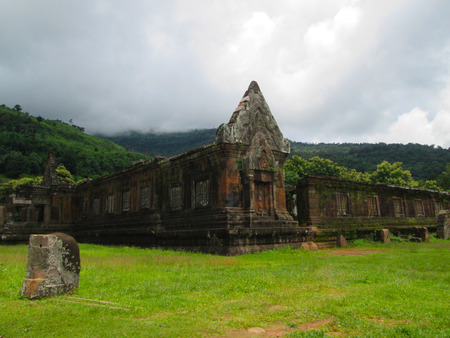 Vat Phou is a ruined Khmer Hindu temple complex in southern Laos.の写真素材