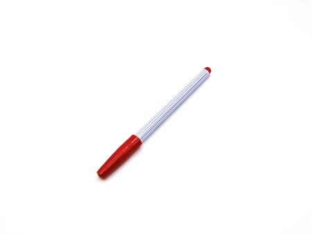 Brown color pen on white background.の写真素材