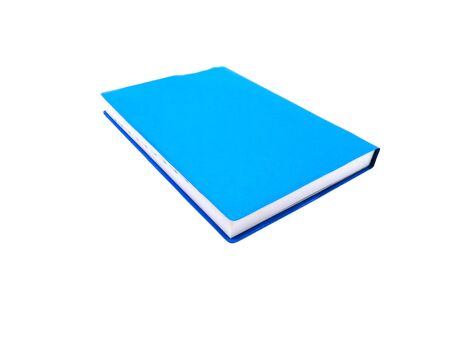 One blue book on white backgroundの写真素材