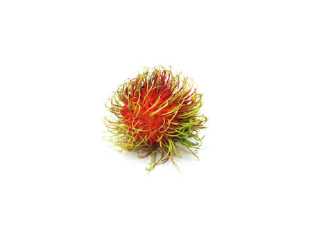 Fresh rambutan sweet delicious fruit isolated on white backgroundの写真素材