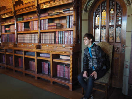 Tourist at Cardiff Castle Libraryのeditorial素材