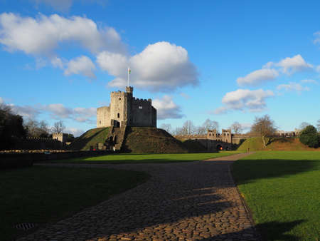 Cardiff Castle Blue Skyのeditorial素材