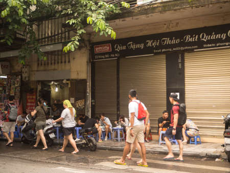 Street view of Hanoi, the capital of Vietnamのeditorial素材