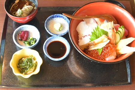 Seafood Bowl Gozenの写真素材