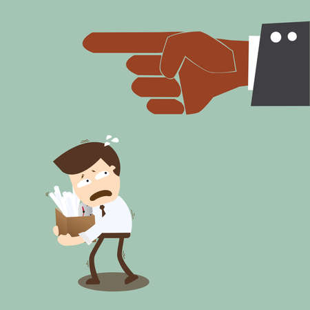 boss firing a businessman in a suitのイラスト素材