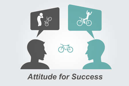 Attitude for Success ,man view and think bicyclesのイラスト素材