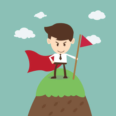 Business Success,business man success on top of mountainのイラスト素材