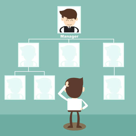 businessman looking board of directorsのイラスト素材