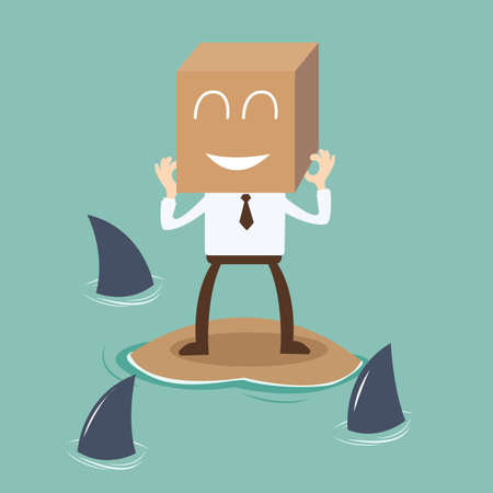 Businessman smiling in risky situationのイラスト素材