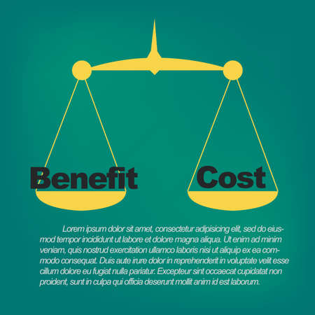 Benefits compared to costsのイラスト素材