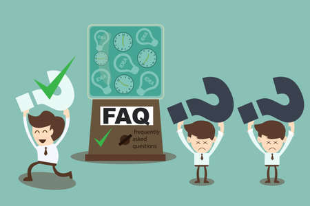 FAQ cocnept -  machine answering frequently asked questionsのイラスト素材