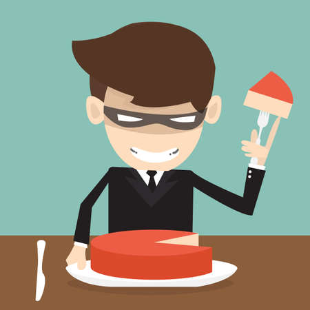  Market Share - Thief Businessman misapplied profits shareholderのイラスト素材