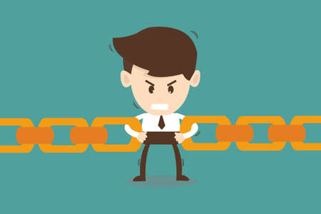 Businessman link chain together - Business concept のイラスト素材