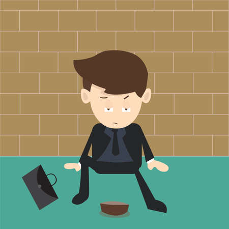 beggar businessmanのイラスト素材