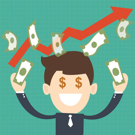 Businessman rejoicing for his successのイラスト素材
