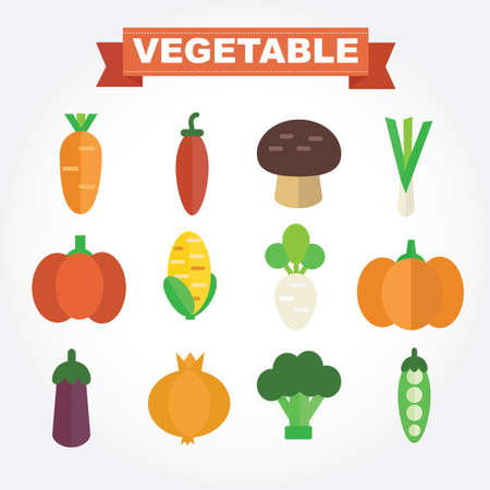Set of vegetables iconのイラスト素材
