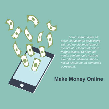 make money online with mobileのイラスト素材