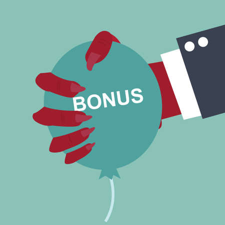 bonus concept - Hand devil squeezing a balloon bonusのイラスト素材