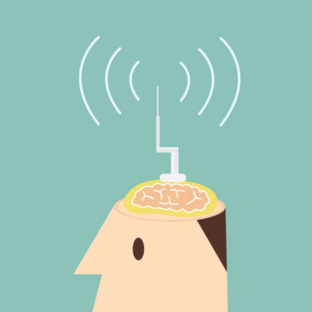 head and signal - Abstract vectorのイラスト素材