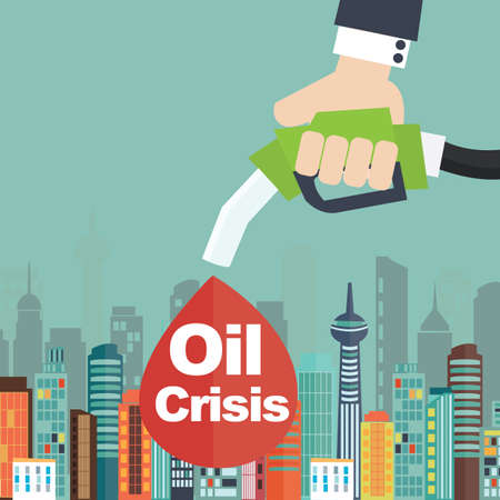 Oil crisis illustration conceptのイラスト素材
