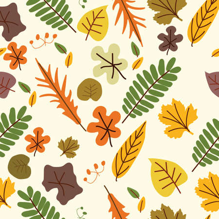 Autumn seamless pattern with leavesのイラスト素材