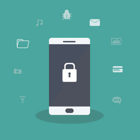 Smartphone is protected  - Mobile securityのイラスト素材