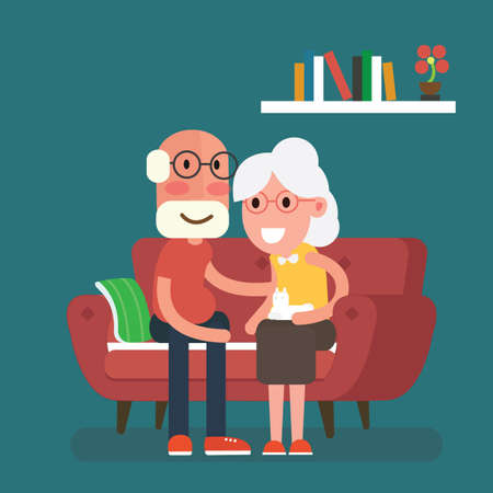 Happy elderly couple image illustrationのイラスト素材