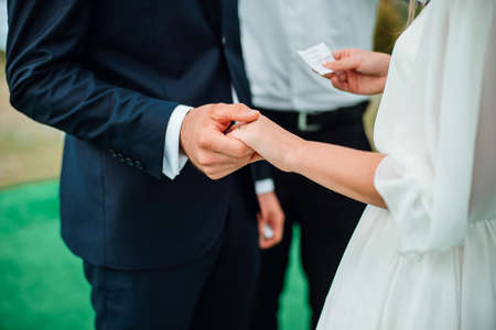wedding brides handの写真素材
