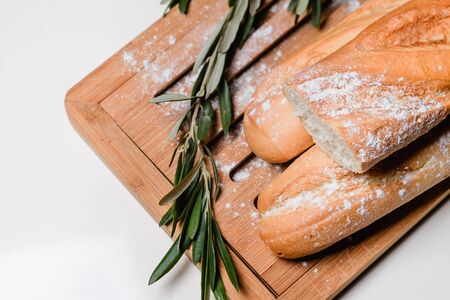 baguettes on the boardの写真素材