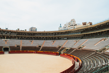 Bullfighting arena in Valencia, Spain. Summer timeのeditorial素材