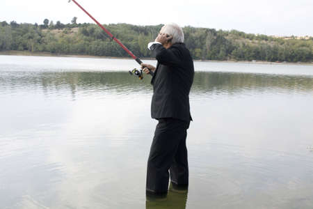businessman fisherman の写真素材