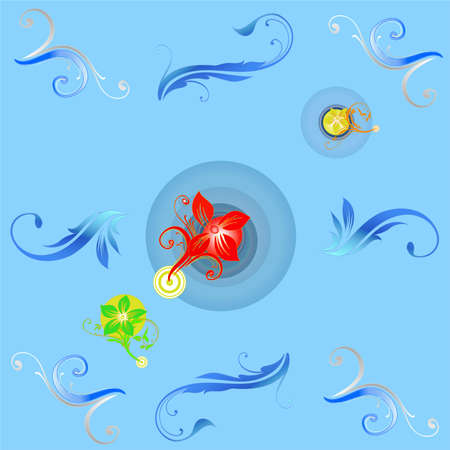 ornamented with flowers のイラスト素材