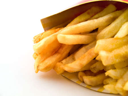 Salty Greasy French Freedom Fries Fast Food On White Background
