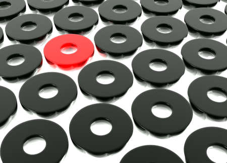 Abstract Black Ring Shapes on White Lightboxの写真素材