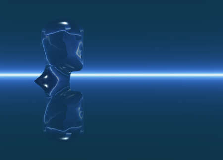 Abstract Glass Smooth Human Head on Horizonの写真素材