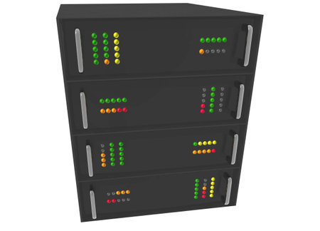 Small Web Hosting Server Rack on white