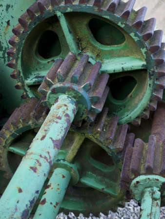 Gear Cog Green STeel Machinery Systemの写真素材