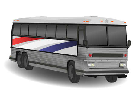 American Greyhound Bus Illustration on Whiteの写真素材